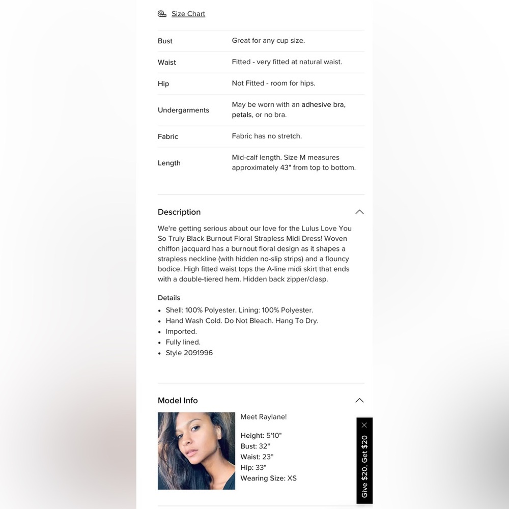 Love You So Truly Black Burnout Floral Strapless Midi Dress Size Medium - Picture 13 of 13
